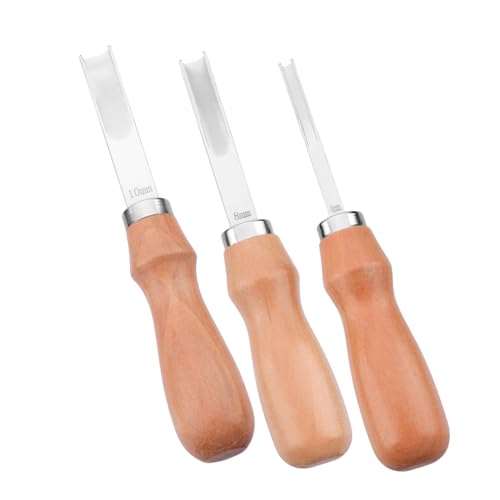 WRITWAA 3 Teiliges Ledermesser Mit Breiter Klinge Trommel Schälmesser Breiter Leder Schälmesser Leder Bastelmesser Kanten Abschräger von WRITWAA