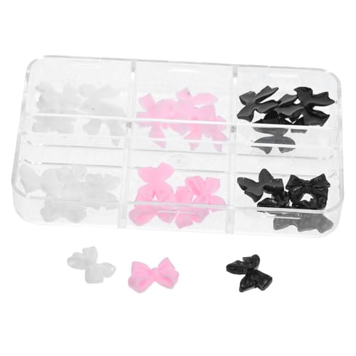 WRITWAA 30 Stück Schleife Nail Art Zubehör Charms UV Herstellung Von Lack Pressnägeln Gel Nagel Band Schleifen Dekoration Dekorativer Nagel Charm Schleife Nagel Charm Harz von WRITWAA