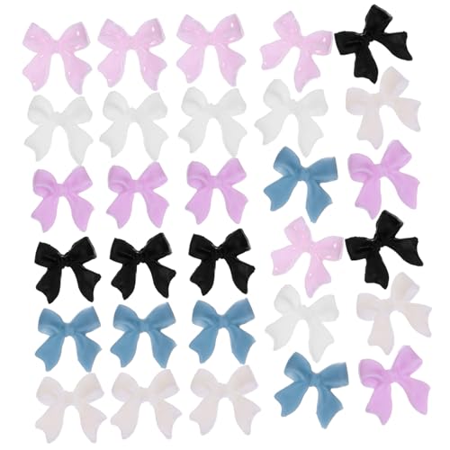 WRITWAA 30 Stück Schleifen Nagelkunst Zubehör Nagel Charm Nageldekoration Nagel Kits Nagelkunst Perlen Dekorationen Charms Edelsteine Nagelkunst Schleife Maniküre Süßer Glitzer von WRITWAA
