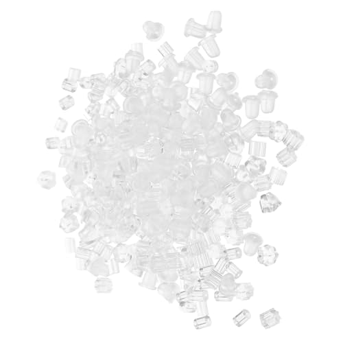 WRITWAA 300 Stück Durchsichtige Pvc ohrstecker stopper mit Formen Weiche Antiallergene Ohrringrücken für Ohrloch Langlebig und Sicher für Schwere Ohrringe Vielseitig für von WRITWAA