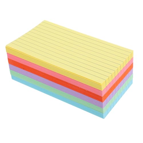 WRITWAA 300 Stück Farbige Karteikarten Klein Doppelseitig Liniertes Notizbuch für Schule Büro Lernen Memo Pad von WRITWAA
