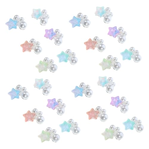 WRITWAA 30Stücke Charms Aus Perlen Und Sternen Nageldekoration Für Maniküre DIY Nailart Zubehör Für Hochzeiten Geburtstagsfeiern Und Besondere Anlässe von WRITWAA