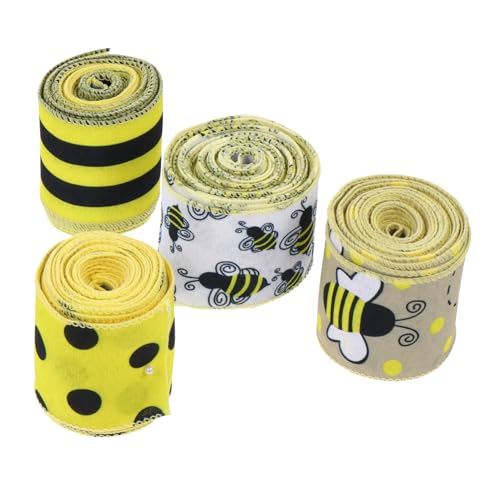 WRITWAA 4 Rollen Schleifenband Geschenkband Für Hochzeiten Seidenbänder Blumenmuster Honig Hochzeitsdekor Dekoration Festivalband DIY Schleifenband DIY Bastelband DIY WRITWAA 4 Rollen Schleifenband Geschenkband Für Hochzeiten Seidenbänder Blumenmuster Honig Hochzeitsdekor Dekoration Festivalband DIY Schleifenband DIY Bastelband DIY von WRITWAA