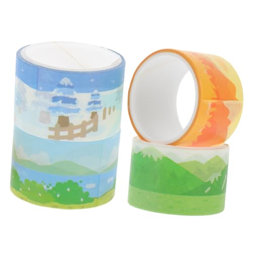 WRITWAA 4 Rollen Washi Tape Buntes Klebeband Dekoratives Klebestreifen Handreißbar Scrapbooking DIY Kartengestaltung Notizbuch Dekoration Vielseitig Verwendbar von WRITWAA