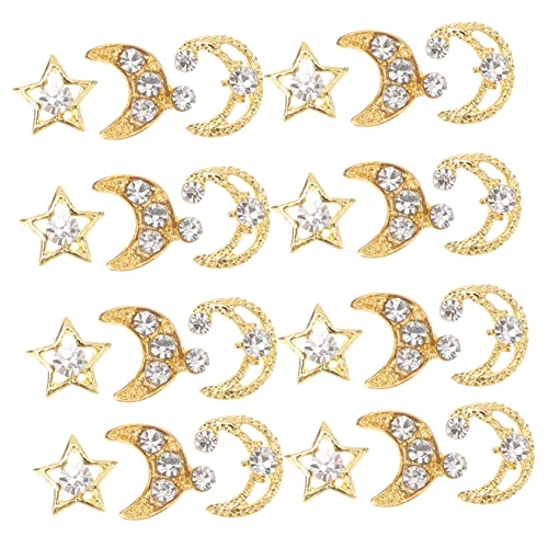 WRITWAA 4 Sätze Nail Art Charms Metallische Mond Und Stern Dekorationen Für Diy Nageldesigns Leicht Und Kreativ Für Nagelkunst 30 Stück * 4 WRITWAA 4 Sätze Nail Art Charms Metallische Mond Und Stern Dekorationen Für Diy Nageldesigns Leicht Und Kreativ Für Nagelkunst 30 Stück * 4 von WRITWAA