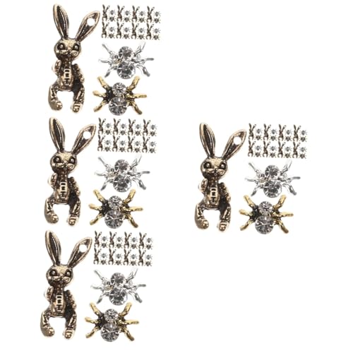 WRITWAA 4 Sätze Schmuck Mit Nageldiamanten Nagel Charme Nagel Charms Reize Nail Decoration Fingernägel Aufkleber Nagelzubehör Nagelschmuck Charms Nagel Kunst Dekoration Metall 30 Stück * 4 von WRITWAA
