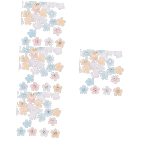 WRITWAA 4 Stück 2 Eistransparent-Harzpunktbohrer nail art set kunstnägel set Nagelkunst-Strasssteine-Set nail set Nagelkunst-Anhänger klein deko Blumen-Nail-Art-Anhänger 3D-Nagelanhänger von WRITWAA