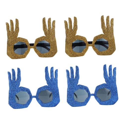 WRITWAA 4 Stück Fingerförmige Partybrillen Ok-hand Motiv Lustige Dekorative Brillen Für Kostüme Foto Requisiten Für Frauen Und Männer von WRITWAA