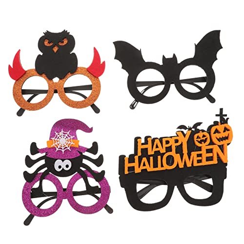 WRITWAA 4 Stück Teiliges Halloween Brillenset mit Spinne Fledermaus Eule und Kürbis Lustige Partybrillen als Foto Requisiten und Dekoration für Halloween Kostüme und Mottopartys WRITWAA 4 Stück Teiliges Halloween Brillenset mit Spinne Fledermaus Eule und Kürbis Lustige Partybrillen als Foto Requisiten und Dekoration für Halloween Kostüme und Mottopartys von WRITWAA