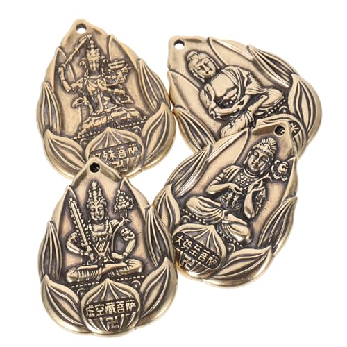 WRITWAA 4 Stück Teiliges Messing Buddha Amulett Langlebige Fengshui Anhänger Dekorative Schlüsselanhänger Retro Religiöse Deko für DIY Schlüsselketten und Persönliche Sammlungen WRITWAA 4 Stück Teiliges Messing Buddha Amulett Langlebige Fengshui Anhänger Dekorative Schlüsselanhänger Retro Religiöse Deko für DIY Schlüsselketten und Persönliche Sammlungen von WRITWAA