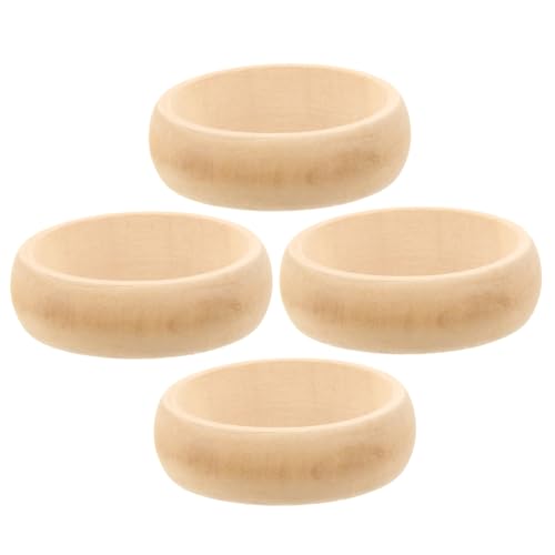 WRITWAA 4 Stück Teiliges Natürliche Holzarmbänder Rund Glatt Holzringe für DIY Schmuckherstellung Basteln Handgefertigt Robust WRITWAA 4 Stück Teiliges Natürliche Holzarmbänder Rund Glatt Holzringe für DIY Schmuckherstellung Basteln Handgefertigt Robust von WRITWAA