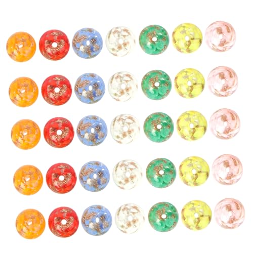 WRITWAA 40 Stück Bunte Glasperlen mit Lose Kristallrundperlen für DIY Schmuckherstellung Handgefertigte Abstandsperlen zum Auffädeln für Armbänder und Bastelprojekte von WRITWAA