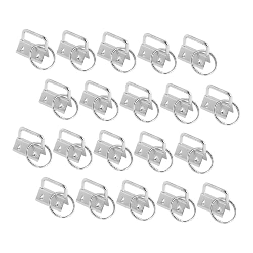 WRITWAA 40 Stück Ribbon Ends Clamps Silber Waistband Clips Schlüsselring Schmuckverschluss DIY Basteln Langlebig Rostfrei Kompakt und Sicher für Handtaschen und Gürtel von WRITWAA