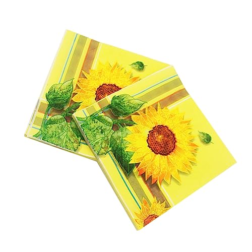 WRITWAA 40 Stück Sonnenblumen Servietten Papierservietten für Partys und Täglichen Gebrauch mit Lebendigen Farben und Absorptionsfähigkeit von WRITWAA