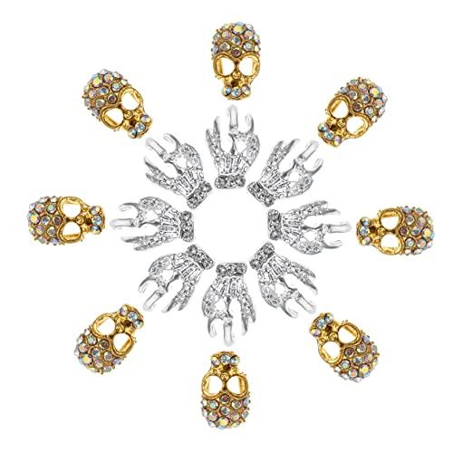 WRITWAA 40 Stück Teiliges Goldene Schädel Nagel Schmuck mit Strasssteinen Maniküre Nail Art Dekoration für Halloween Einfache Anwendung Geeignet für Natürliche und Künstliche Nägel Diy WRITWAA 40 Stück Teiliges Goldene Schädel Nagel Schmuck mit Strasssteinen Maniküre Nail Art Dekoration für Halloween Einfache Anwendung Geeignet für Natürliche und Künstliche Nägel Diy von WRITWAA