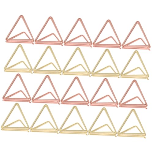 WRITWAA 40 Stück Teiliges Memo Clip aus Metall Doppelter Dreieck design Gold und Roségold Vielseitige Tischkartenhalter und Fotoclips für Notizen Platzkarten Bilder Hochzeit und von WRITWAA