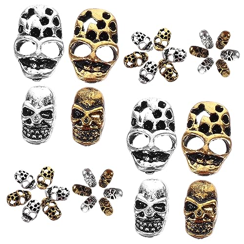 WRITWAA 40Stücke Skull Charms Metall Dekorationen Vintage Maniküre DIY Zubehör für Halloween und Karneval Designs für Nagelkunst und Heimgebrauch von WRITWAA