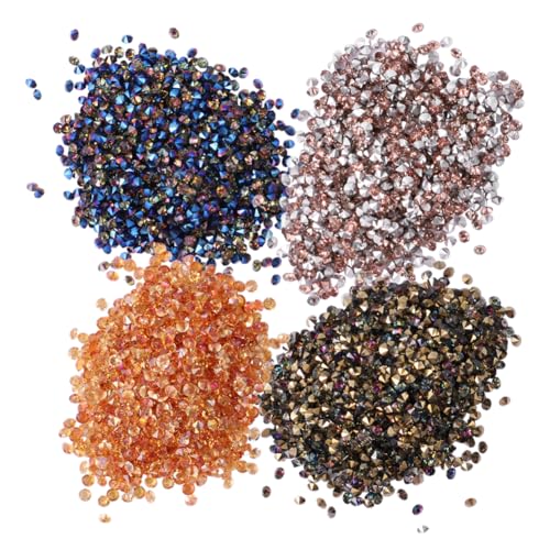 WRITWAA 4Packungen Strasssteine für Maniküre Mikro Kristallspitzen Farben Regenbogen für DIY Nailart und Dekoration von WRITWAA