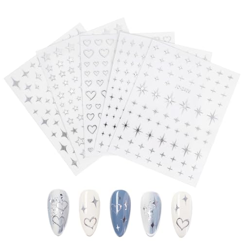 WRITWAA 5 Bögen Nailart Sticker Silber Sterne Stern Nagelaufkleber Sternaufkleber Für Nägel Nagelaufkleber Nagelsticker Für Nagelaufkleber Silber Gel Nagelaufkleber Sticker Nägel Metall WRITWAA 5 Bögen Nailart Sticker Silber Sterne Stern Nagelaufkleber Sternaufkleber Für Nägel Nagelaufkleber Nagelsticker Für Nagelaufkleber Silber Gel Nagelaufkleber Sticker Nägel Metall von WRITWAA