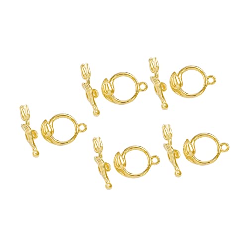 WRITWAA 5 Sätze Metall knebelverschlüsse Rosen ot verschluss Langlebige DIY Schmuckverbinder für Halsketten und Armbänder Glänzend Kompakt Einfache Montage von WRITWAA