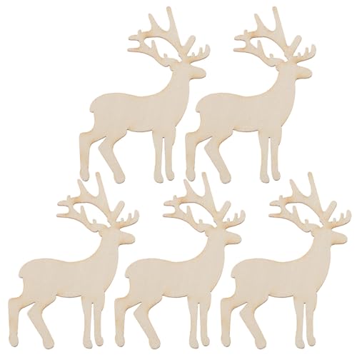 WRITWAA 5 Stück Diy-holzscheiben mit Rentier-ausschnitten für Weihnachtsbaumschmuck, Leere Holzornamente zum Basteln Und Verschönern WRITWAA 5 Stück Diy-holzscheiben mit Rentier-ausschnitten für Weihnachtsbaumschmuck, Leere Holzornamente zum Basteln Und Verschönern von WRITWAA