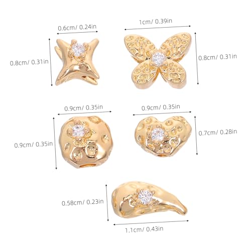 WRITWAA 5 Stück Kreative Spacer Beads für Diy Armbänder und Ohrringe Handwerkszubehör zur Schmuckherstellung von WRITWAA