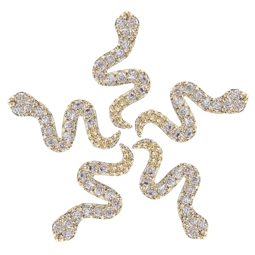 WRITWAA 5 Stück Schlangen Nagel Charms mit Strass für Diy Nageldesign Metallische Tier Schmuckstücke Gothic Retro Nagelaccessoires Goldene Nagelverzierung von WRITWAA