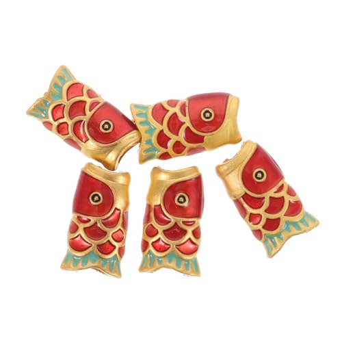 WRITWAA 5 Stück Teiliges Rote Fischperlen mit Großem Loch Langlebige Legierungsperlen für Armbandbasteln Stilvolle Schmuckkomponenten für DIY stringing Komfortabel und Elegant WRITWAA 5 Stück Teiliges Rote Fischperlen mit Großem Loch Langlebige Legierungsperlen für Armbandbasteln Stilvolle Schmuckkomponenten für DIY stringing Komfortabel und Elegant von WRITWAA