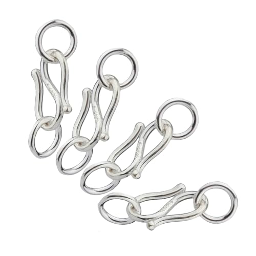 WRITWAA 5 Stück Teiliges S haken Verschluss aus Sterling Silber Leichter und Bleifreier Schmuckverbinder für Halsketten und Armbänder für DIY Schmuckherstellung und Dekorative Accessoires von WRITWAA