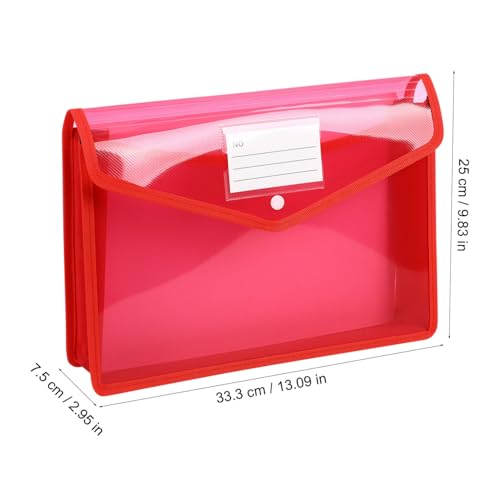 WRITWAA 5 Stück Transparente Dokumententaschen Kunststoff Umschläge mit Druckknopfverschluss Farbig Sortiert Inkl Beschriftbarem Etikettenfach für Büro Schule und Reisen von WRITWAA