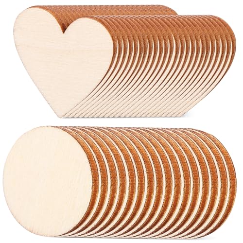 WRITWAA 50 Stck Teiliges DIY Holzscheiben Runde und Herzförmige Holzstücke für Basteln Gravur Malerei Natürliche Holzplättchen für Handwerk Dekoration und Kreative Projekte WRITWAA 50 Stck Teiliges DIY Holzscheiben Runde und Herzförmige Holzstücke für Basteln Gravur Malerei Natürliche Holzplättchen für Handwerk Dekoration und Kreative Projekte von WRITWAA