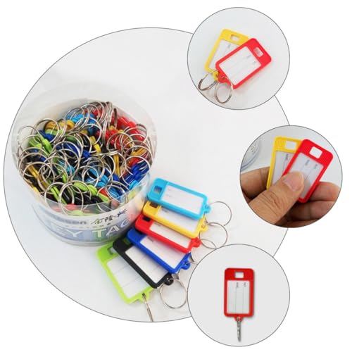 WRITWAA 50 Stück Teiliges Bunte Schlüsselanhänger mit Beschriftungsfeld Rostfrei Langlebig Inklusive Stabilem Metallring für Schlüssel Gepäck Taschen Praktische Zufällige Zufällige Farbe von WRITWAA