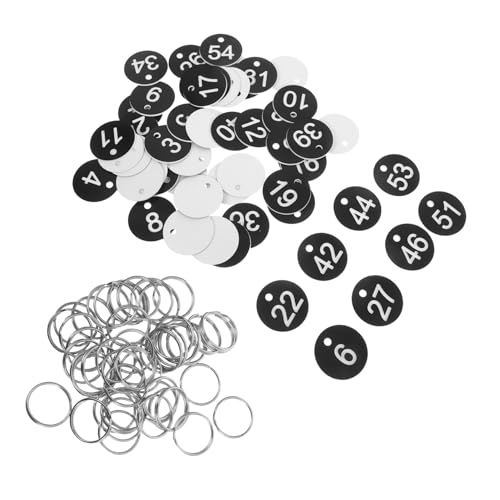 WRITWAA 50 Stück Teiliges Kunststoff Schlüsselanhänger Id Tags mit Nummerierung Robuste Runde Nummernmarken mit Stabilem Ring für Gepäck Koffer Reisetaschen als von WRITWAA