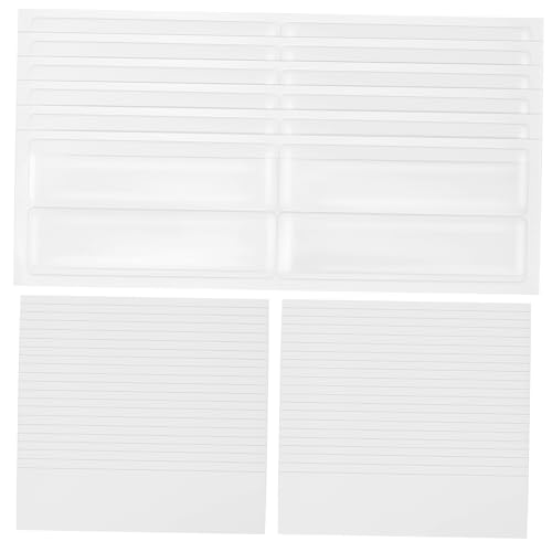 WRITWAA 50 Stück Transparente Selbstklebende Etikettenhalter mit Papier für Regale Büro und Zuhause Wiederverwendbare Beschriftungstaschen zur Praktischen Organisation und Beschriftung von WRITWAA