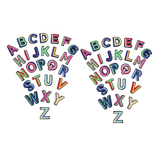 WRITWAA 52 Stück Teiliges Bunte Buchstaben Patches Aufnähen und Aufbügeln Strapazierfähig für Kleidung Taschen Schuhe DIY Bastelprojekte Modische Alphabet Applikationen von WRITWAA