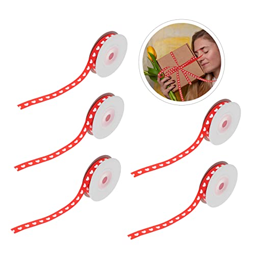 WRITWAA 5Rollen Geschenkband mit Love Herz Muster Breit Yards pro Zartes Satinband für Valentinstag Hochzeit Kuchenverpackung Basteln und Dekoration WRITWAA 5Rollen Geschenkband mit Love Herz Muster Breit Yards pro Zartes Satinband für Valentinstag Hochzeit Kuchenverpackung Basteln und Dekoration von WRITWAA