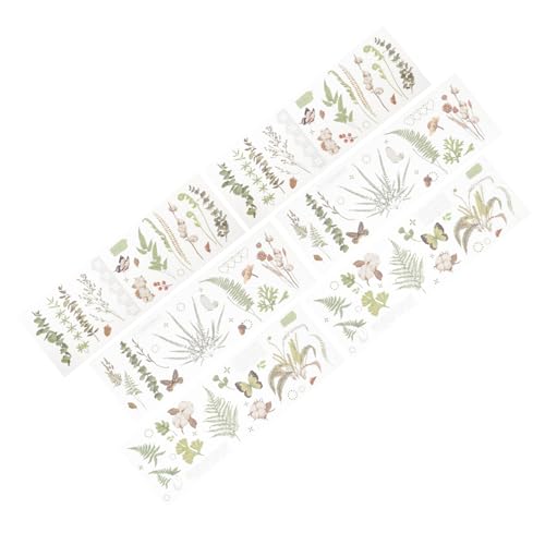 WRITWAA 6 Blätter Scrapbooking Sticker Transparente Pet Pflanzenaufkleber Selbstklebend Langlebig und Vielseitig für DIY Notizbuch Kartengestaltung Journaling und Fotoalben Blumenmotive von WRITWAA