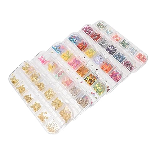 WRITWAA 6 Boxen Kreative Nagelkunst Dekorationen Nail Charms für Maniküre Diy Schmuck für Persönliche Nageldesigns und Kreative Anwendungen von WRITWAA