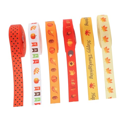 WRITWAA 6 Rollen Herbstbänder Polyester Yards pro DIY Geschenkband für Schleifen Verpackung Partydekoration Farbenfrohe Leichte Bastelripsbänder für und Thanksgiving WRITWAA 6 Rollen Herbstbänder Polyester Yards pro DIY Geschenkband für Schleifen Verpackung Partydekoration Farbenfrohe Leichte Bastelripsbänder für und Thanksgiving von WRITWAA