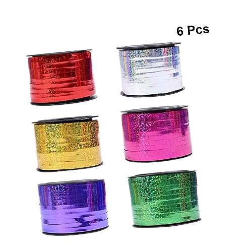 WRITWAA 6 Rollen Yards Curling Ribbons Farben Holografische Geschenkband für Hochzeiten Partys und Bastelprojekte für Floristen und Dekorateure WRITWAA 6 Rollen Yards Curling Ribbons Farben Holografische Geschenkband für Hochzeiten Partys und Bastelprojekte für Floristen und Dekorateure von WRITWAA