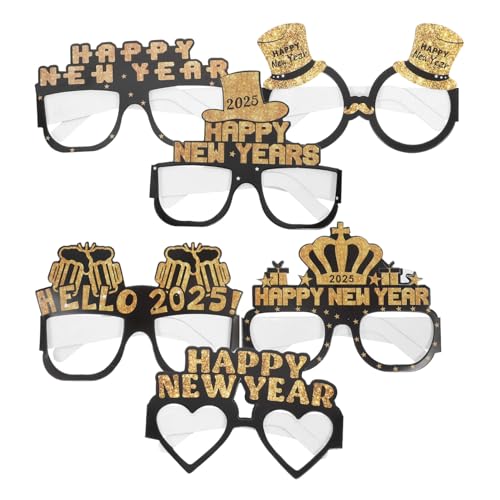 WRITWAA 6 Stück 2025 Kunststoff-Gläser Frohes Neues Jahr Party-Brille Neujahrsfeiern Papier-Brillen-Requisite WRITWAA 6 Stück 2025 Kunststoff-Gläser Frohes Neues Jahr Party-Brille Neujahrsfeiern Papier-Brillen-Requisite von WRITWAA