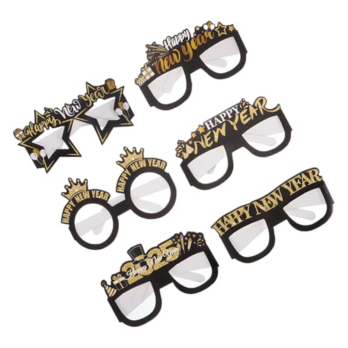 WRITWAA 6 Stück Neujahrsbrillen Lustige Papierbrillen für Silvesterpartys Vielfältige Designs zur Feier für Foto Requisiten und Festliche WRITWAA 6 Stück Neujahrsbrillen Lustige Papierbrillen für Silvesterpartys Vielfältige Designs zur Feier für Foto Requisiten und Festliche von WRITWAA