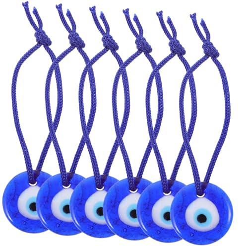 WRITWAA 6 Stück Teiliges Glas Blaues Auge Anhänger Wanddeko Türkisches Glücksbringer Böse Blick Schutz Schmuck für Zuhause und Auto WRITWAA 6 Stück Teiliges Glas Blaues Auge Anhänger Wanddeko Türkisches Glücksbringer Böse Blick Schutz Schmuck für Zuhause und Auto von WRITWAA