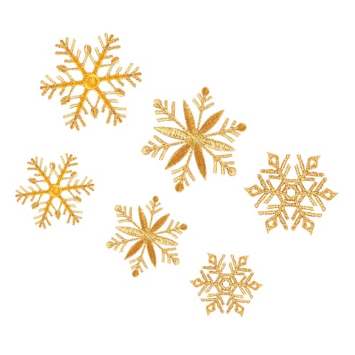 WRITWAA 6 Stück Teiliges Goldene Schneeflocken Aufnäher zum Aufbügeln Bestickte Weihnachtsapplikationen Langlebige Stoffflicken für DIY Kleidung Schuhe Socken Festliche Dekoration und WRITWAA 6 Stück Teiliges Goldene Schneeflocken Aufnäher zum Aufbügeln Bestickte Weihnachtsapplikationen Langlebige Stoffflicken für DIY Kleidung Schuhe Socken Festliche Dekoration und von WRITWAA