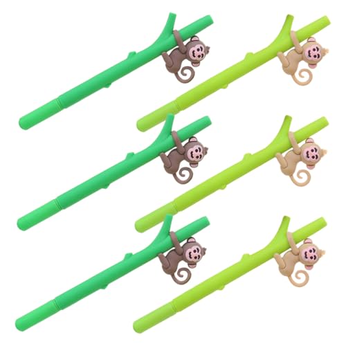 WRITWAA 6 Stück Teiliges Niedliche Kletter affen Gelstifte Einzigartige Kugelschreiber mit Kawaii design Sanfter Schreibfluss Stifte für Schule und Büro Dekorative Schreibwaren für von WRITWAA
