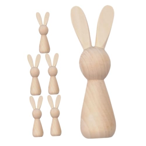WRITWAA 6 Stück Teiliges Unbemalte Holz kaninchen zum Bemalen DIY Osterdeko Figuren aus Robustem Holz Vielseitige Hasen figuren als Tisch Garten dekoration Kreative Bastelidee für WRITWAA 6 Stück Teiliges Unbemalte Holz kaninchen zum Bemalen DIY Osterdeko Figuren aus Robustem Holz Vielseitige Hasen figuren als Tisch Garten dekoration Kreative Bastelidee für von WRITWAA
