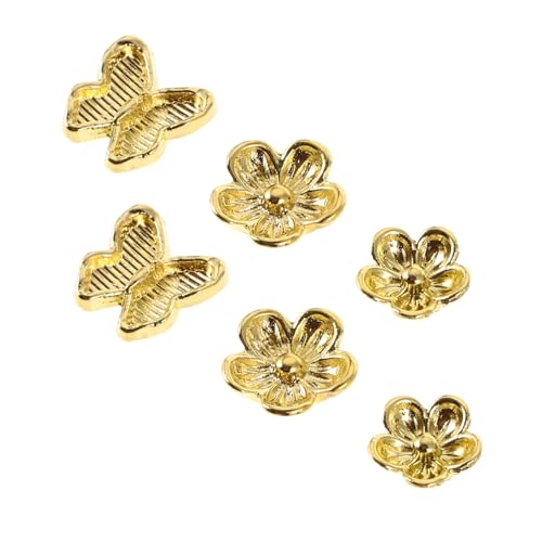 WRITWAA 6 Stück Vintage Legierung Metall Nail Art Verzierung Blumen Schmetterlingsmuster für Professionelle Maniküren Diy Nail Artists WRITWAA 6 Stück Vintage Legierung Metall Nail Art Verzierung Blumen Schmetterlingsmuster für Professionelle Maniküren Diy Nail Artists von WRITWAA