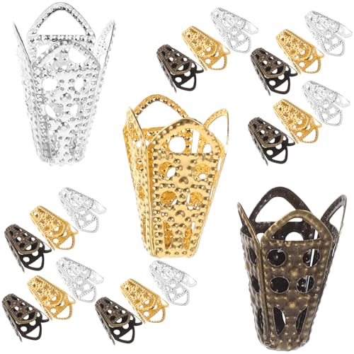 WRITWAA 60 Stück Teiliges Metall Perlenkappen Blumenform Filigran Hohl DIY Schmuckzubehör für Armbänder Halsketten Ohrringe Vintage Stilvolle Perlenkappen für Bastelbedarf WRITWAA 60 Stück Teiliges Metall Perlenkappen Blumenform Filigran Hohl DIY Schmuckzubehör für Armbänder Halsketten Ohrringe Vintage Stilvolle Perlenkappen für Bastelbedarf von WRITWAA