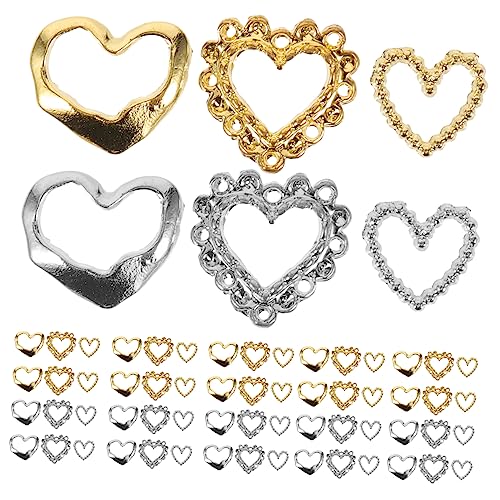 WRITWAA 60Stücke Herzförmige Nagelschmuck Dekorationen Teiliges Für DIY Maniküre Zubehör Für Natürliche Und Falsche Nägel Partys Hochzeiten Und Besondere Anlässe von WRITWAA