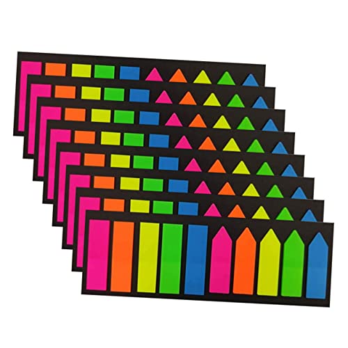 WRITWAA 8 Sätze Selbstklebende Pet Haftnotizen mit Farbigen Page Markern Praktische Seitenmarker für Schule Büro Zuhause Robustes Material zum Markieren Organisieren und Priorisieren von WRITWAA